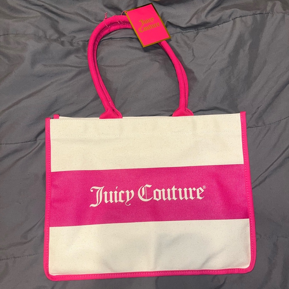 Juicy Couture Pink and White Tote Bag